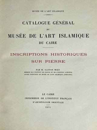 Catalogue g&eacute;n&eacute;ral du Mus&eacute;e arabe du Caire. Inscriptions historiques sur pierre.[newline]M12691-02.jpeg