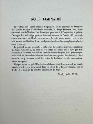 Catalogue général du Musée arabe du Caire. Inscriptions historiques sur pierre.