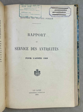 Rapports sur la marche du Service des Antiquit&eacute;s, de 1906 &agrave; 1915[newline]M12727-05.jpeg