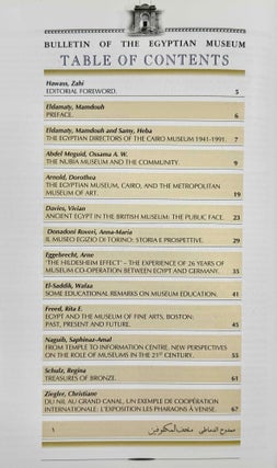 Bulletin of the Egyptian Museum (BEM). Vol. 1 (2004) to 6 (2009) (all published)