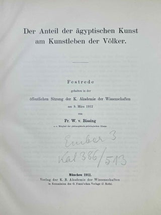 Der Anteil der ägyptischen Kunst am Kunstleben der Völker