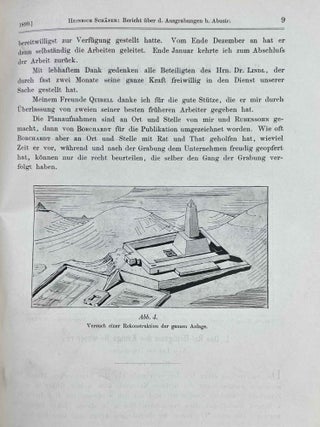 Vorl&auml;ufiger Bericht &uuml;ber die Ausgrabungen bei Abusir im Winter 1898/99, von Heinrich Sch&auml;fer. [with:] Vorl&auml;ufiger Bericht &uuml;ber die Ausgrabungen bei Abusir im Winter 1899/1900. I: Das Re__Heiligtum des K&ouml;nigs Ne-woser-re, von Ludwig Borchardt. II: Versuchsgrabung im Tempel der Pyramide des K&ouml;nigs Nefer-er-ke-re, von Heinrich Sch&auml;fer. [with:] Vorl&auml;ufiger Bericht &uuml;ber die Ausgrabungen bei Abusir im Winter 1900/1901, von Ludwig Borchardt und Heinrich Sch&auml;fer.[newline]M12747-08.jpeg