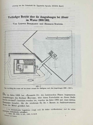 Vorl&auml;ufiger Bericht &uuml;ber die Ausgrabungen bei Abusir im Winter 1898/99, von Heinrich Sch&auml;fer. [with:] Vorl&auml;ufiger Bericht &uuml;ber die Ausgrabungen bei Abusir im Winter 1899/1900. I: Das Re__Heiligtum des K&ouml;nigs Ne-woser-re, von Ludwig Borchardt. II: Versuchsgrabung im Tempel der Pyramide des K&ouml;nigs Nefer-er-ke-re, von Heinrich Sch&auml;fer. [with:] Vorl&auml;ufiger Bericht &uuml;ber die Ausgrabungen bei Abusir im Winter 1900/1901, von Ludwig Borchardt und Heinrich Sch&auml;fer.[newline]M12747-16.jpeg