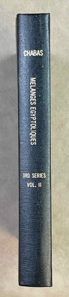 Item #M12749 Mélanges égyptologiques. Troisième série, tome II. CHABAS François