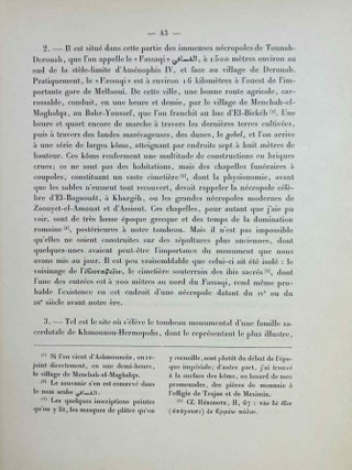 Le tombeau de P&eacute;tosiris. Rapports pr&eacute;liminaires et &eacute;tudes, 1920-1923.
