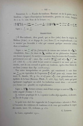Le tombeau de Pétosiris. Rapports préliminaires et études, 1920-1923.