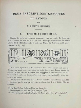 Le tombeau de P&eacute;tosiris. Rapports pr&eacute;liminaires et &eacute;tudes, 1920-1923.