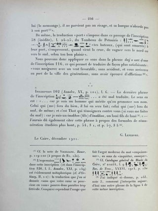 Le tombeau de P&eacute;tosiris. Rapports pr&eacute;liminaires et &eacute;tudes, 1920-1923.