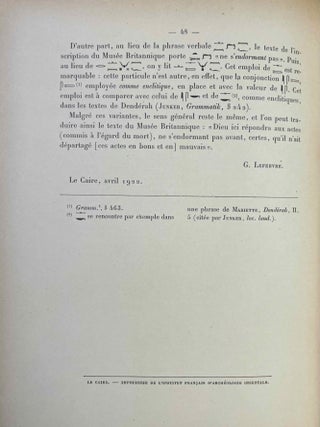 Le tombeau de P&eacute;tosiris. Rapports pr&eacute;liminaires et &eacute;tudes, 1920-1923.