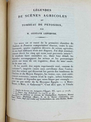 Le tombeau de P&eacute;tosiris. Rapports pr&eacute;liminaires et &eacute;tudes, 1920-1923.