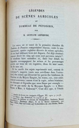 Le tombeau de Pétosiris. Rapports préliminaires et études, 1920-1923.