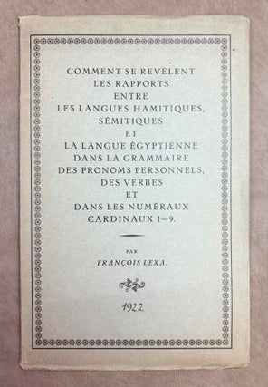Item #M12855 Comment se révèlent les rapports entre les langues hamitiques, sémitiques et la...