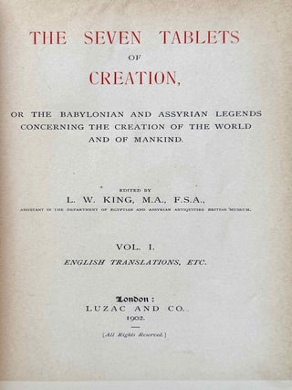 Enuma Elish. The seven tablets of creation. Or: The Babylonian and Assyrian legends concerning the creation of the world and of mankind.[newline]M12867-04.jpeg
