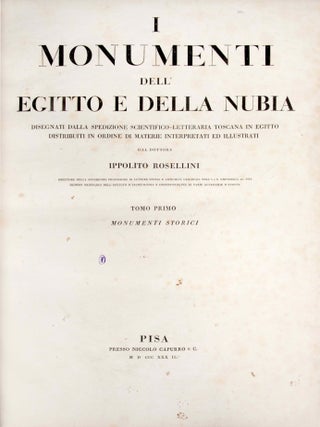 I monumenti dell'Egitto e della Nubia. Disegnati dalla spedizione scientifico-letteraria Toscana in Egitto. Testo: Vol. I: Monumenti storici. Vol. II: Monumenti civili. Vol. III: Monumenti del culto. Tavole I-III (complete set)