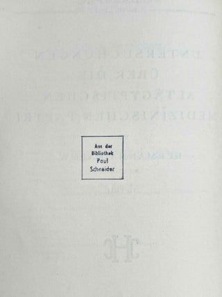 Untersuchungen &uuml;ber die alt&auml;gyptischen medizinischen Papyri. Teil I & II (complete set)[newline]M1292a-10.jpeg