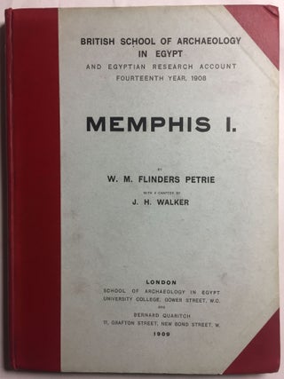 Memphis series, complete set of 7 volumes. Vol. I: Memphis I. Vol. II: The palace of Apries (Memphis II). Vol. III: Meydum and Memphis III. Vol. IV: Roman portraits and Memphis (IV). Vol. V: Tarkhan I and Memphis (V). Vol. VI: Riqqeh and Memphis VI. Vol. VII: Tarkhan II.[newline]M1294c-01.jpg