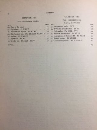 Memphis series, complete set of 7 volumes. Vol. I: Memphis I. Vol. II: The palace of Apries (Memphis II). Vol. III: Meydum and Memphis III. Vol. IV: Roman portraits and Memphis (IV). Vol. V: Tarkhan I and Memphis (V). Vol. VI: Riqqeh and Memphis VI. Vol. VII: Tarkhan II.[newline]M1294c-05.jpg