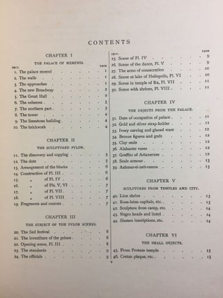 Memphis series, complete set of 7 volumes. Vol. I: Memphis I. Vol. II: The palace of Apries (Memphis II). Vol. III: Meydum and Memphis III. Vol. IV: Roman portraits and Memphis (IV). Vol. V: Tarkhan I and Memphis (V). Vol. VI: Riqqeh and Memphis VI. Vol. VII: Tarkhan II.[newline]M1294c-12.jpg
