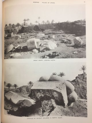 Memphis series, complete set of 7 volumes. Vol. I: Memphis I. Vol. II: The palace of Apries (Memphis II). Vol. III: Meydum and Memphis III. Vol. IV: Roman portraits and Memphis (IV). Vol. V: Tarkhan I and Memphis (V). Vol. VI: Riqqeh and Memphis VI. Vol. VII: Tarkhan II.[newline]M1294c-18.jpg