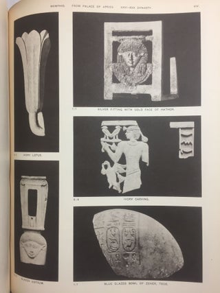 Memphis series, complete set of 7 volumes. Vol. I: Memphis I. Vol. II: The palace of Apries (Memphis II). Vol. III: Meydum and Memphis III. Vol. IV: Roman portraits and Memphis (IV). Vol. V: Tarkhan I and Memphis (V). Vol. VI: Riqqeh and Memphis VI. Vol. VII: Tarkhan II.[newline]M1294c-19.jpg