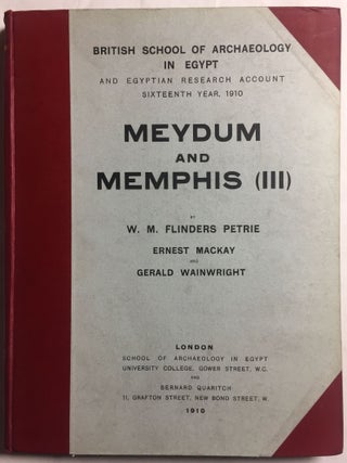 Memphis series, complete set of 7 volumes. Vol. I: Memphis I. Vol. II: The palace of Apries (Memphis II). Vol. III: Meydum and Memphis III. Vol. IV: Roman portraits and Memphis (IV). Vol. V: Tarkhan I and Memphis (V). Vol. VI: Riqqeh and Memphis VI. Vol. VII: Tarkhan II.[newline]M1294c-22.jpg