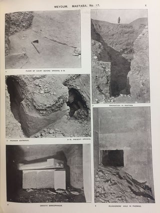 Memphis series, complete set of 7 volumes. Vol. I: Memphis I. Vol. II: The palace of Apries (Memphis II). Vol. III: Meydum and Memphis III. Vol. IV: Roman portraits and Memphis (IV). Vol. V: Tarkhan I and Memphis (V). Vol. VI: Riqqeh and Memphis VI. Vol. VII: Tarkhan II.[newline]M1294c-28.jpg