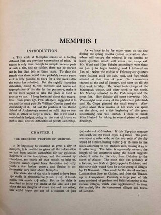 Memphis series, set of 4 volumes. Vol. I: Memphis (I). Vol. II: The palace of Apries (Memphis II). Vol. III: Meydum and Memphis (III). Vol. IV: Roman portraits and Memphis (IV).[newline]M1294f-05.jpg