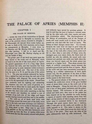 Memphis series, set of 4 volumes. Vol. I: Memphis (I). Vol. II: The palace of Apries (Memphis II). Vol. III: Meydum and Memphis (III). Vol. IV: Roman portraits and Memphis (IV).[newline]M1294f-17.jpg