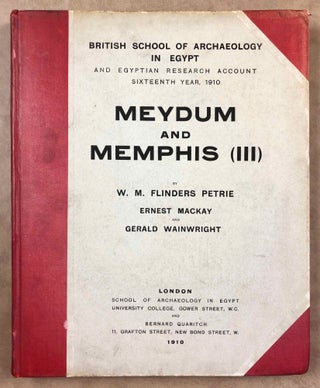 Memphis series, set of 6 volumes. Vol. I: Memphis I. Vol. II: The palace of Apries (Memphis II). Vol. III: Meydum and Memphis III. Vol. IV: Roman portraits and Memphis (IV). Vol. V: Tarkhan I and Memphis (V). Vol. VI: Riqqeh and Memphis VI. (complete for Memphis, not including Tarkhan II)[newline]M1294h-26.jpg