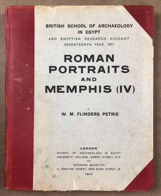 Memphis series, set of 6 volumes. Vol. I: Memphis I. Vol. II: The palace of Apries (Memphis II). Vol. III: Meydum and Memphis III. Vol. IV: Roman portraits and Memphis (IV). Vol. V: Tarkhan I and Memphis (V). Vol. VI: Riqqeh and Memphis VI. (complete for Memphis, not including Tarkhan II)[newline]M1294h-37.jpg