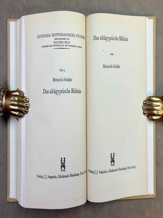 Leipziger &auml;gyptologische Studien 1-10. Vol. 1: Wolf, Individuum und Gemeinschaft in der &auml;gyptischen Kultur. Vol. 2: Spiegel, Die Idee vom Totengericht in der &auml;gyptischen Religion (XEROX). Vol. 3: Sethe, Das hieroglyphische Schriftsystem. Ein Vortrag. Vol. 4: Steindorff & Wolf, Die thebanische Gr&auml;berwelt. Vol. 5: Sch&auml;fer, Das alt&auml;gyptische Bildnis. Vol. 6: Schaedel, Die Listen des grossen Papyrus Harris. Ihre wirtschaftliche und politische Ausdeutung. Vol. 7: Grapow, Sprachliche und schriftliche Formung &auml;gyptischer Texte. Vol. 8: Wolf, Wesen und Wert der &Auml;gyptologie. Vol. 9: Spiegel, Die Erz&auml;hlung vom Streite des Horus und Seth in Pap. Beatty I als Literaturwerk. Vol. 10: Hermann, Die &auml;gyptische K&ouml;nigsnovelle.[newline]M12971-05.jpeg