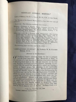 Researches in Sinai: conference paper on Petrie's book, author's copy.