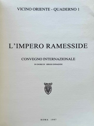 L'impero ramesside. Convegno internazionale in onore di Sergio Donadoni.[newline]M13153a-02.jpeg