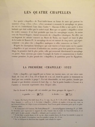 Les chapelles de Toutankhamon. Fasc. 1 & 2 (complete set)