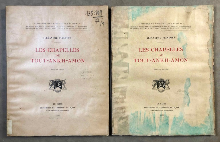 Item #M1334f Les chapelles de Toutankhamon. Fasc. 1 & 2 (complete set). PIANKOFF Alexandre.[newline]M1334f.jpg