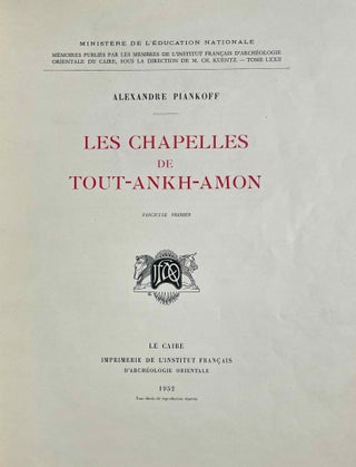 Les chapelles de Toutankhamon. Fasc. 1 (texte)[newline]M1334g-01.jpeg