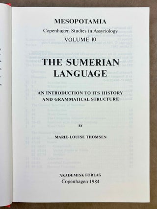 The Sumerian language. An introduction to its history and grammatical structure.[newline]M13358-01.jpeg