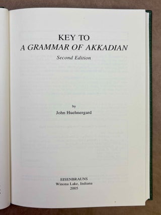 A grammar of Akkadian, 2nd edition. [with:] Key to A Grammar of Akkadian. 2nd ed. 2 volumes.