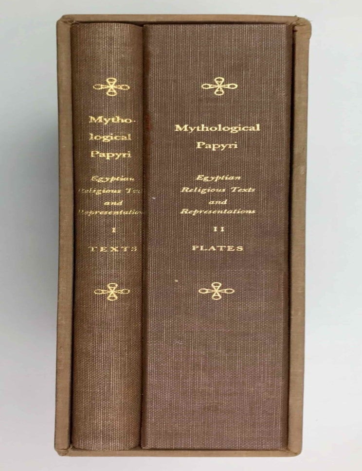 Item #M1336m Mythological papyri. Vol. I: Text. Vol. II: Plates (complete set). PIANKOFF Alexandre.[newline]M1336m-00.jpeg