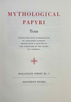Mythological papyri. Vol. I: Text. Vol. II: Plates (complete set)