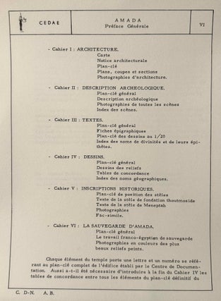Le temple d'Amada. Cahier I: Architecture.