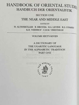 A dictionary of the Ugaritic language in the alphabetic tradition. Vol. I: A-K. Vol. II: L-Z (complete set)[newline]M13381a-02.jpeg