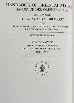 A dictionary of the Ugaritic language in the alphabetic tradition. Vol. I: A-K. Vol. II: L-Z (complete set)