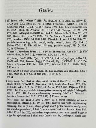 A dictionary of the Ugaritic language in the alphabetic tradition. Vol. I: A-K. Vol. II: L-Z (complete set)[newline]M13381a-05.jpeg