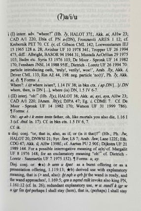 A dictionary of the Ugaritic language in the alphabetic tradition. Vol. I: A-K. Vol. II: L-Z (complete set)