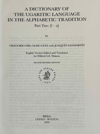 A dictionary of the Ugaritic language in the alphabetic tradition. Vol. I: A-K. Vol. II: L-Z (complete set)[newline]M13381a-07.jpeg