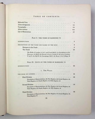 The tomb of Ramesses VI. Vol. I: Texts. Vol. II: Plates (complete set)