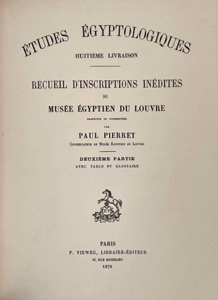 Recueil d'inscriptions inédites du musée égyptien du Louvre, traduites et commentées. Tome I & II (complete set)[newline]M1349-12.jpeg