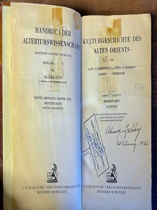 Item #M13511 Kulturgeschichte des alten Orients. Band I: Ägypten. KEES Hermann