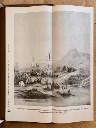 Graffiti de la montagne th&eacute;baine. Complete run of I-III (except II,4), as follows: Vol. I: Cartographie, topographie, g&eacute;omorphologie, pr&eacute;histoire. I,1: Cartographie et &eacute;tude topographique illustr&eacute;e. I,2: La vall&eacute;e de l'ouest. I,3: Compl&eacute;ments aux secteurs A et C. Franges du Sahara th&eacute;bain. I,4: Vall&eacute;e des p&eacute;lerins d'Espagne (E.1) et compl&eacute;ments aux secteurs A, B et C. Nouvelles observations &agrave; la frange du Sahara th&eacute;bain (vol. I is complete). Vol. II: Plans de position. Issues II,1 to II,3 and II,5 to II,6 (Vol. II is missing II,4). Vol. III: Fac-simil&eacute;s. Issues III,1 to III,7 (Vol. III is complete).